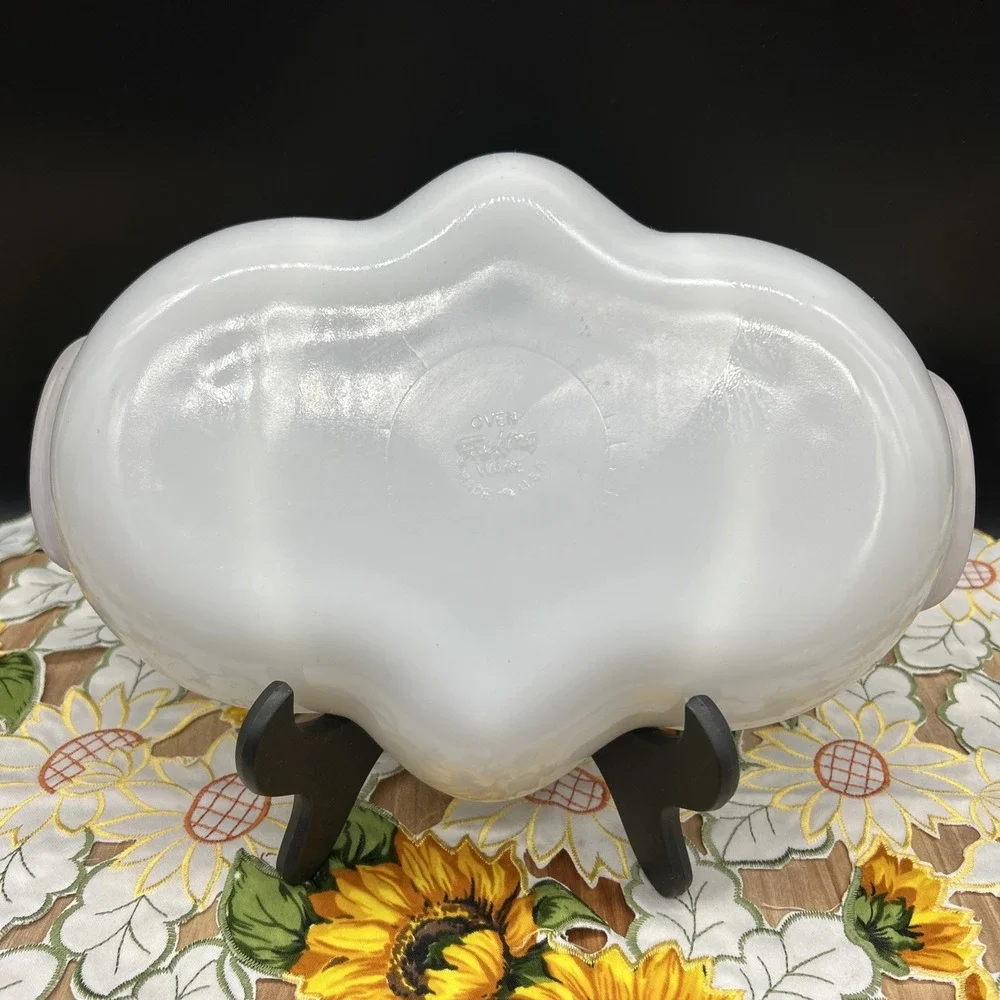 Fire King White With  Gold Trim 3 Part Relish Dish Anchor Hocking